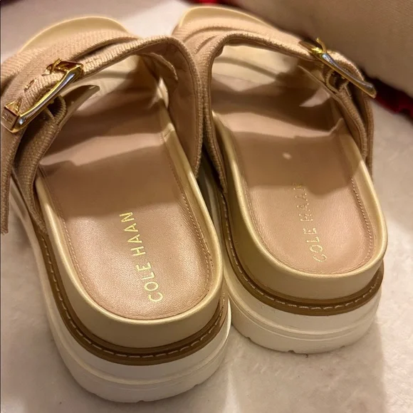 Cole Haan Fraya Slide Sandals with Gold Buckle - Picture 4 of 10